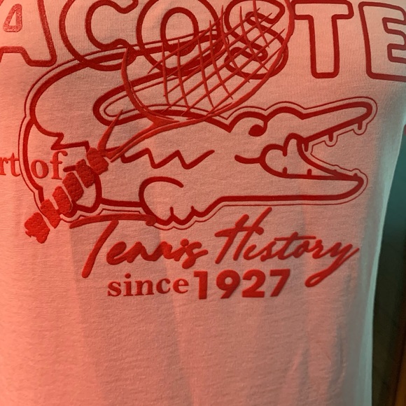 NWT LACOSTE PINK SPORT TEE - Picture 4 of 8